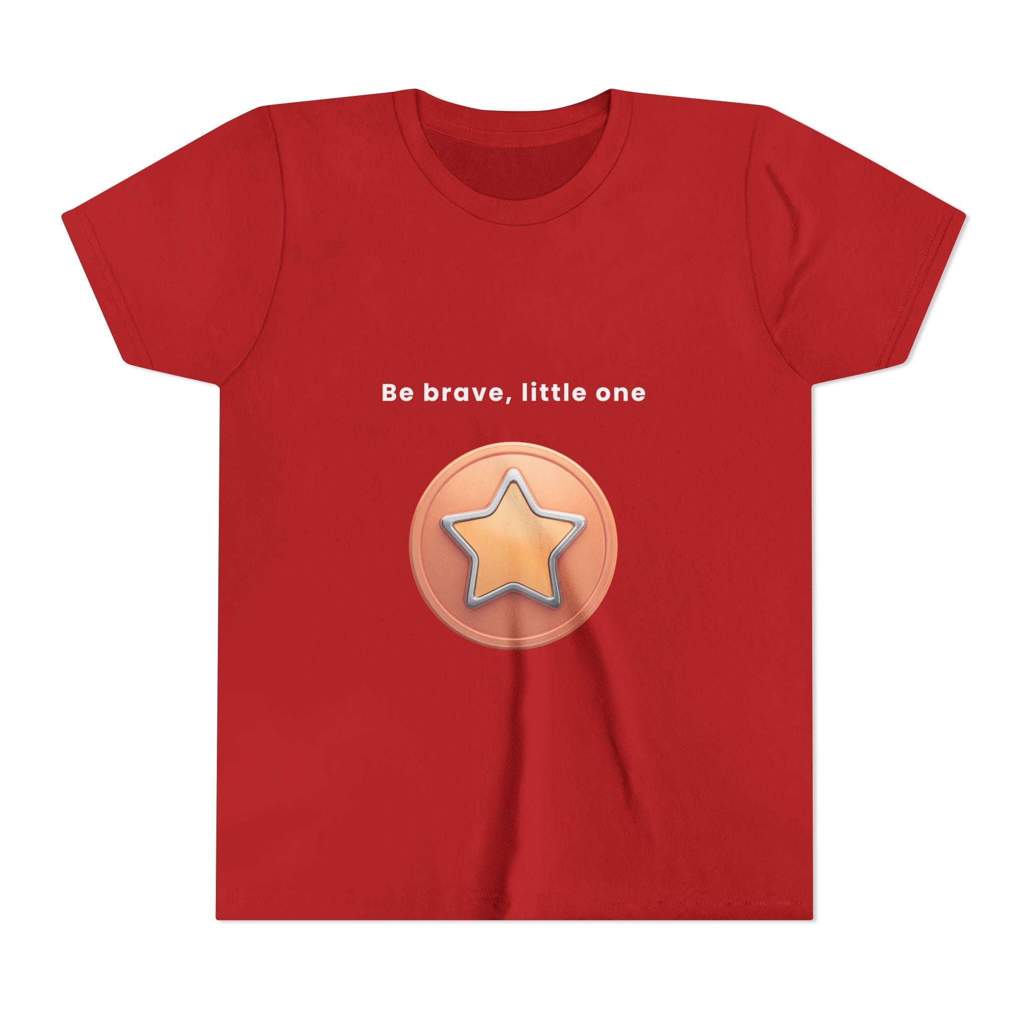 Be Brave Little One | Kids Motivational Graphic Bronze Star Badge T-Shirt
