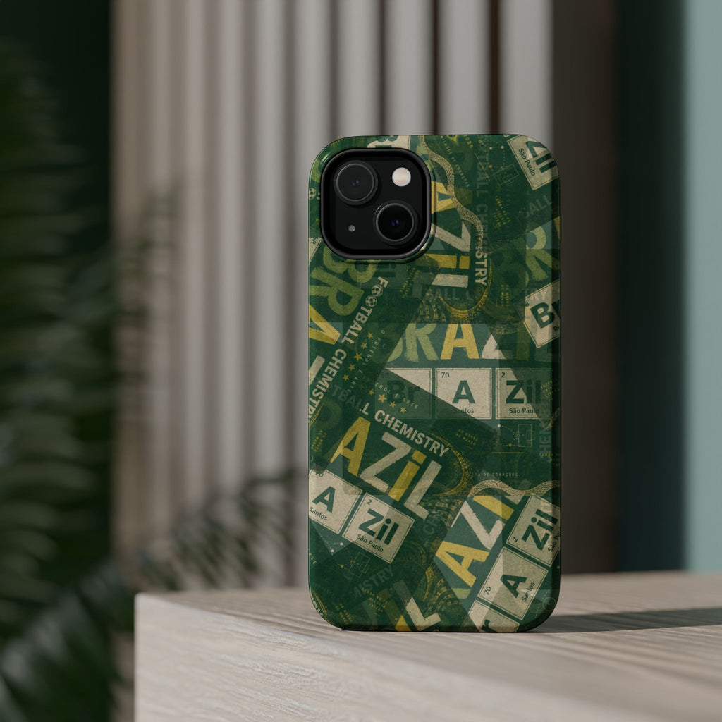 Brazil Football Phone Case | Green, gold, and chemistry.