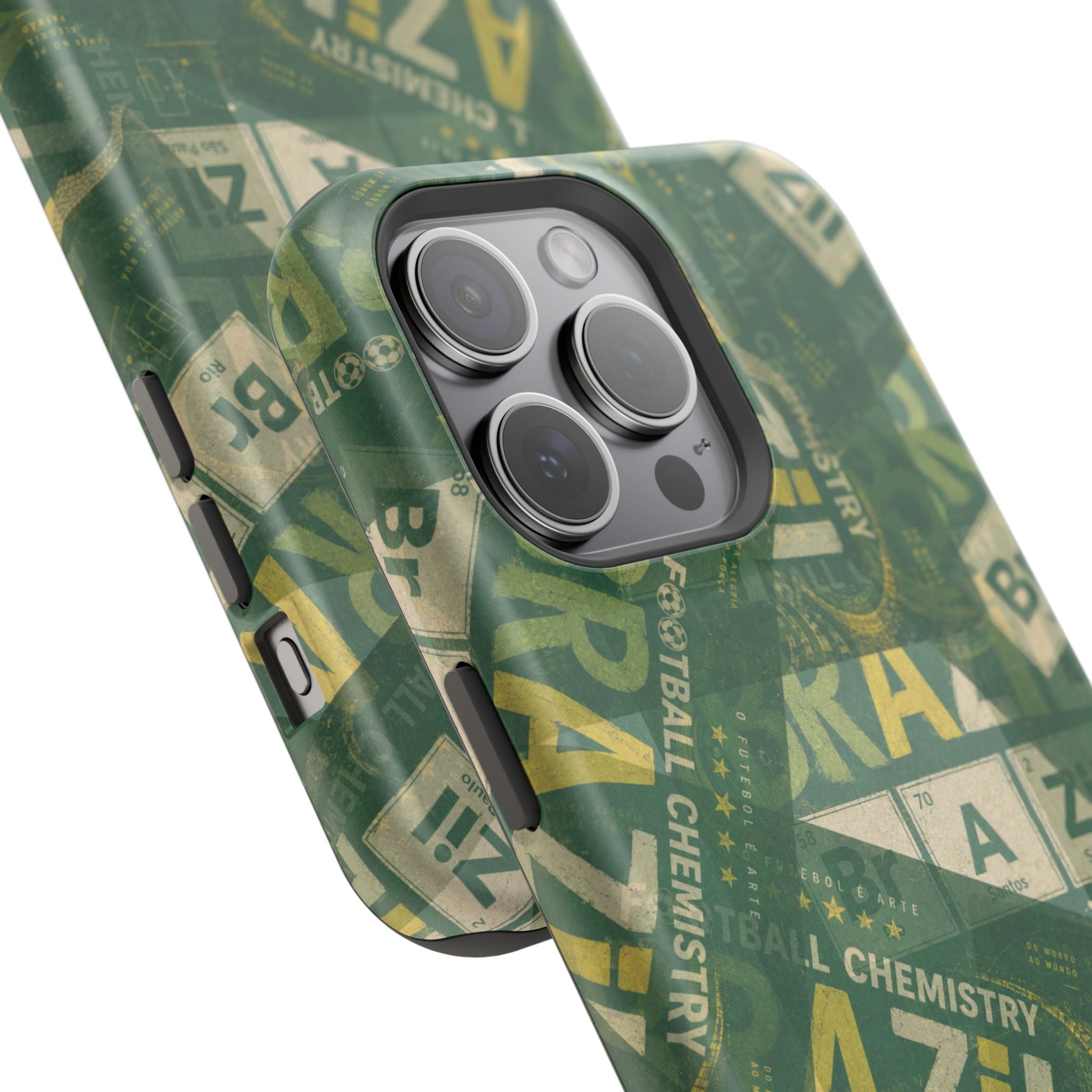 Brazil Football Phone Case | Green, gold, and chemistry.