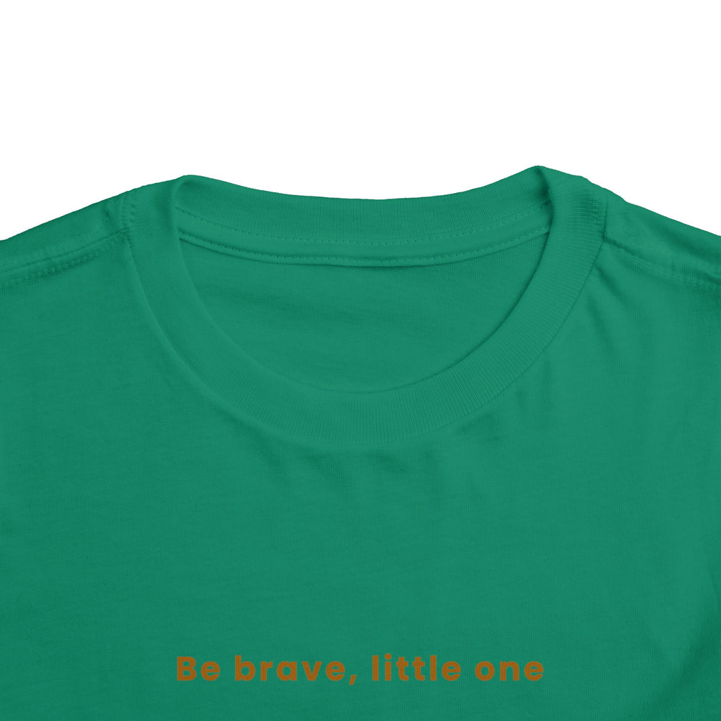 Be Brave Little One | Toddler Motivational Graphic White and Gold Star badge T-Shirt