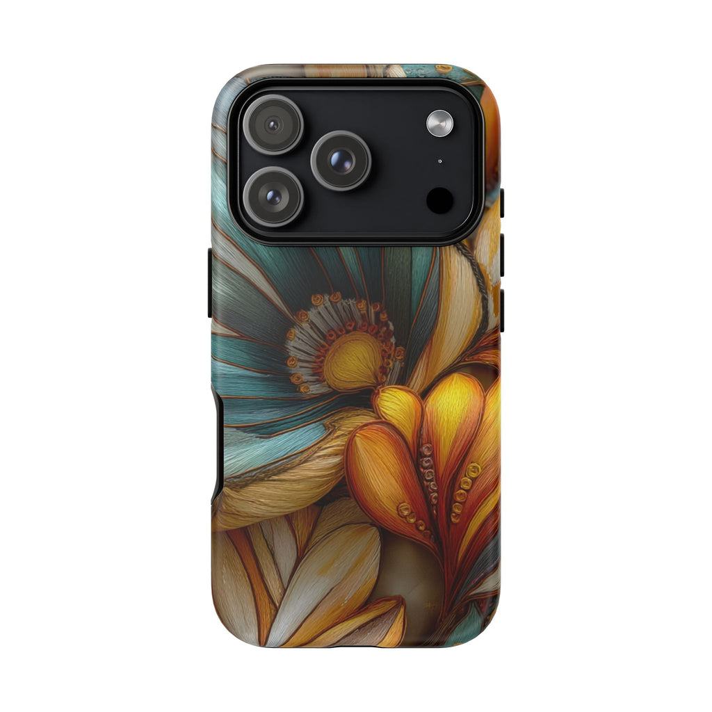 Sculpted Bloom Phone Case | 3D Embroidery style Botanical
