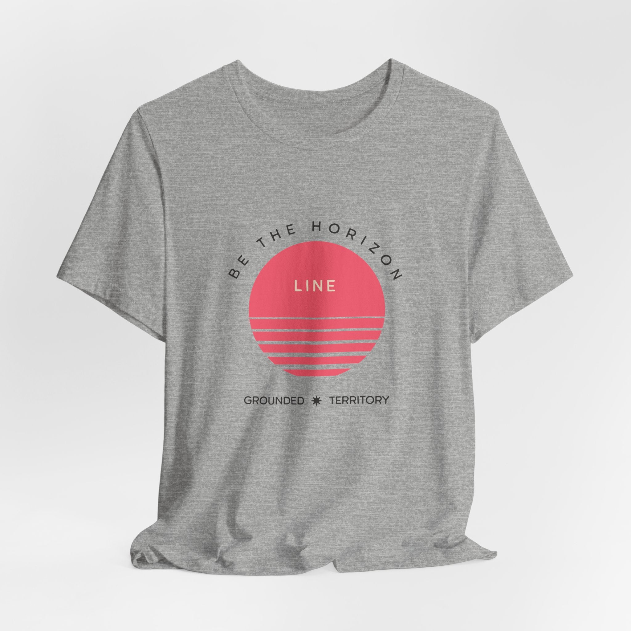 Be the horizon Line | Women's Motivational Graphic Circular Pastel Sunrise T-Shirt