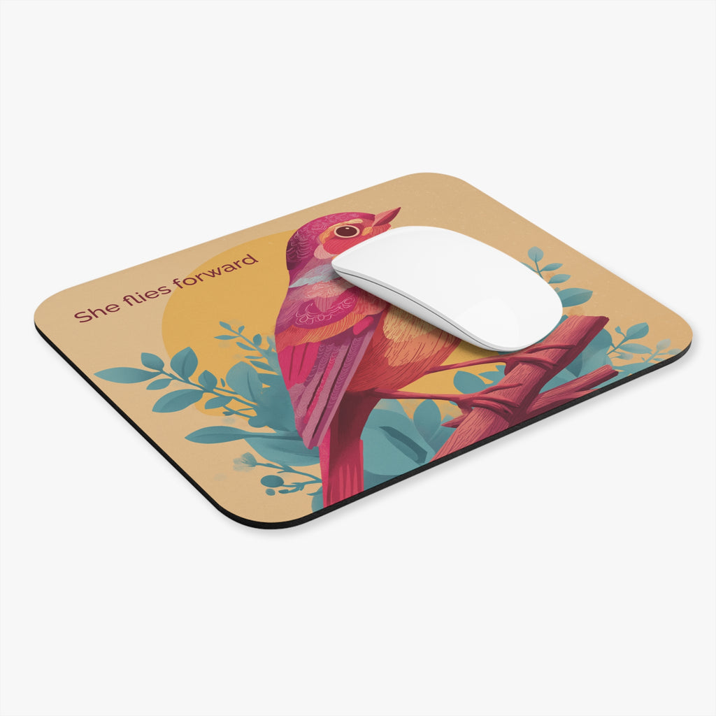 She Flies Forward Mousepad | Motivational Graphic Soft Ascent