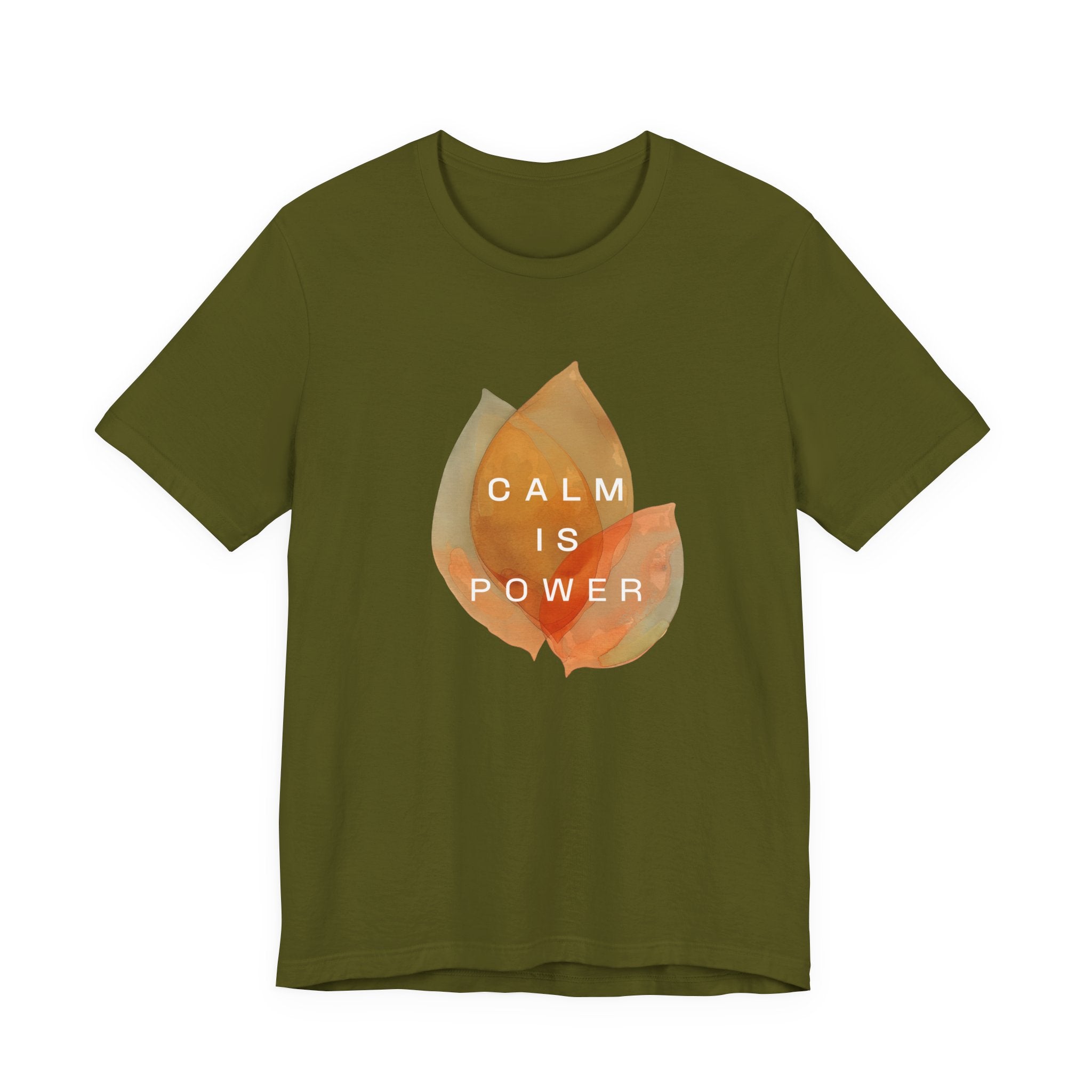 Calm is Power | Women's Motivational Graphic Botanical Leaves T-Shirt