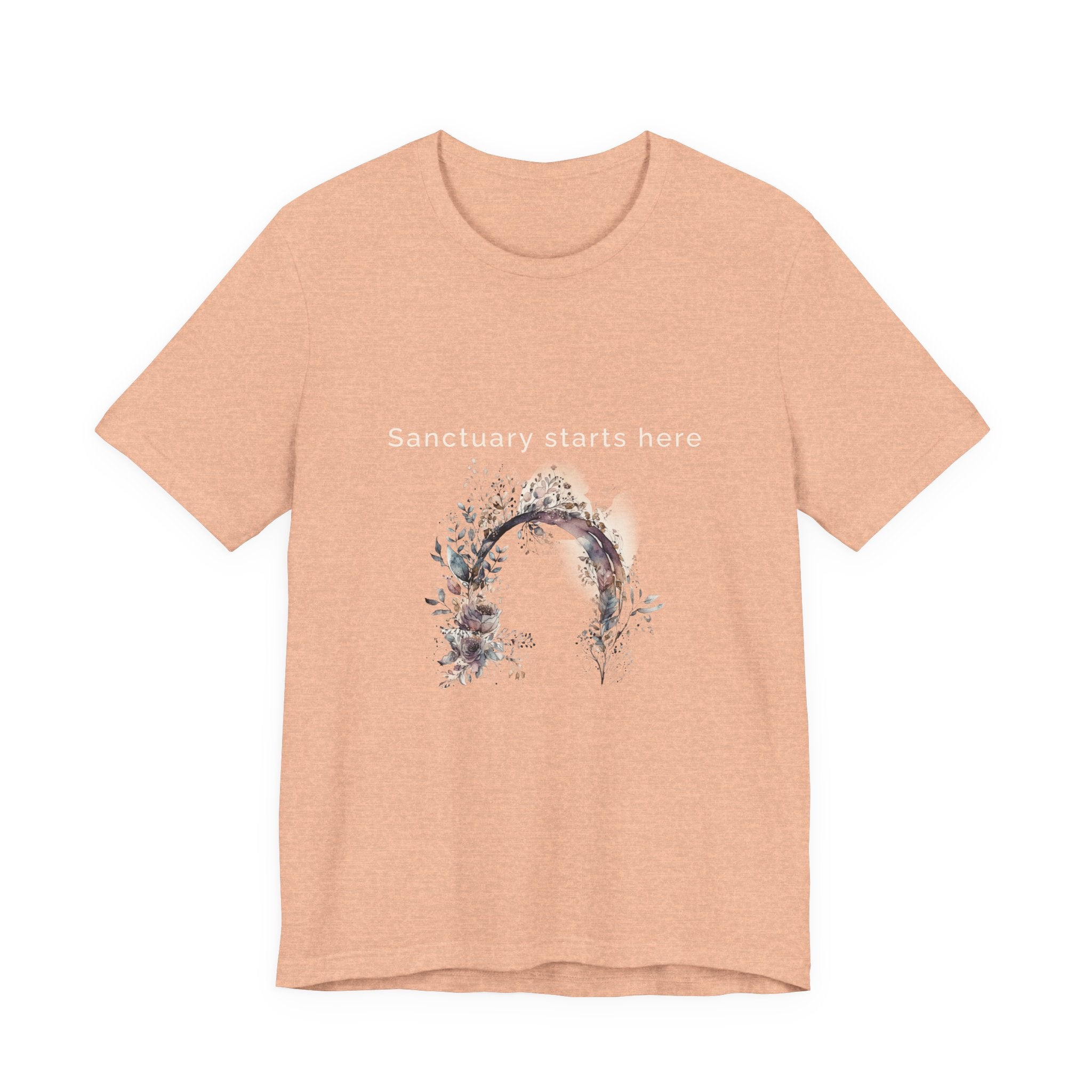 Sanctuary starts here | Women's Motivational Graphic Botanical Arche T-Shirt
