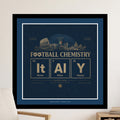 Football Chemistry artwork with Italy, Rome, Milan, Naples, and Azzurri elements.