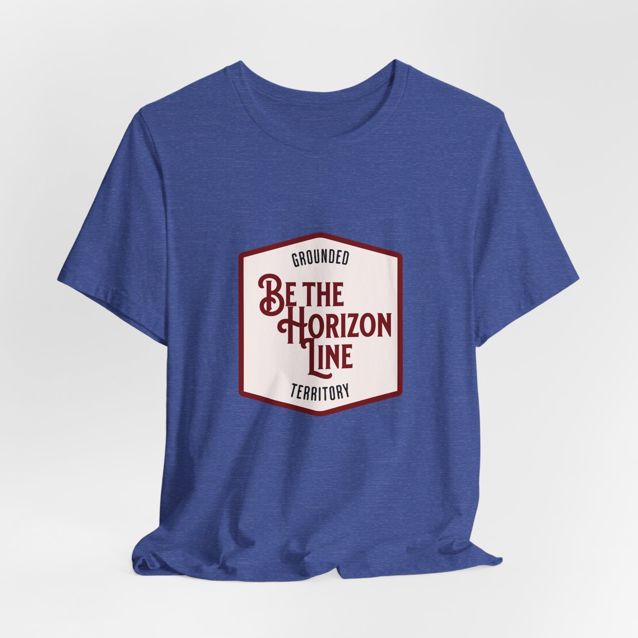 Be the horizon Line | Women's Motivational Graphic Shield Style Emblem T-Shirt