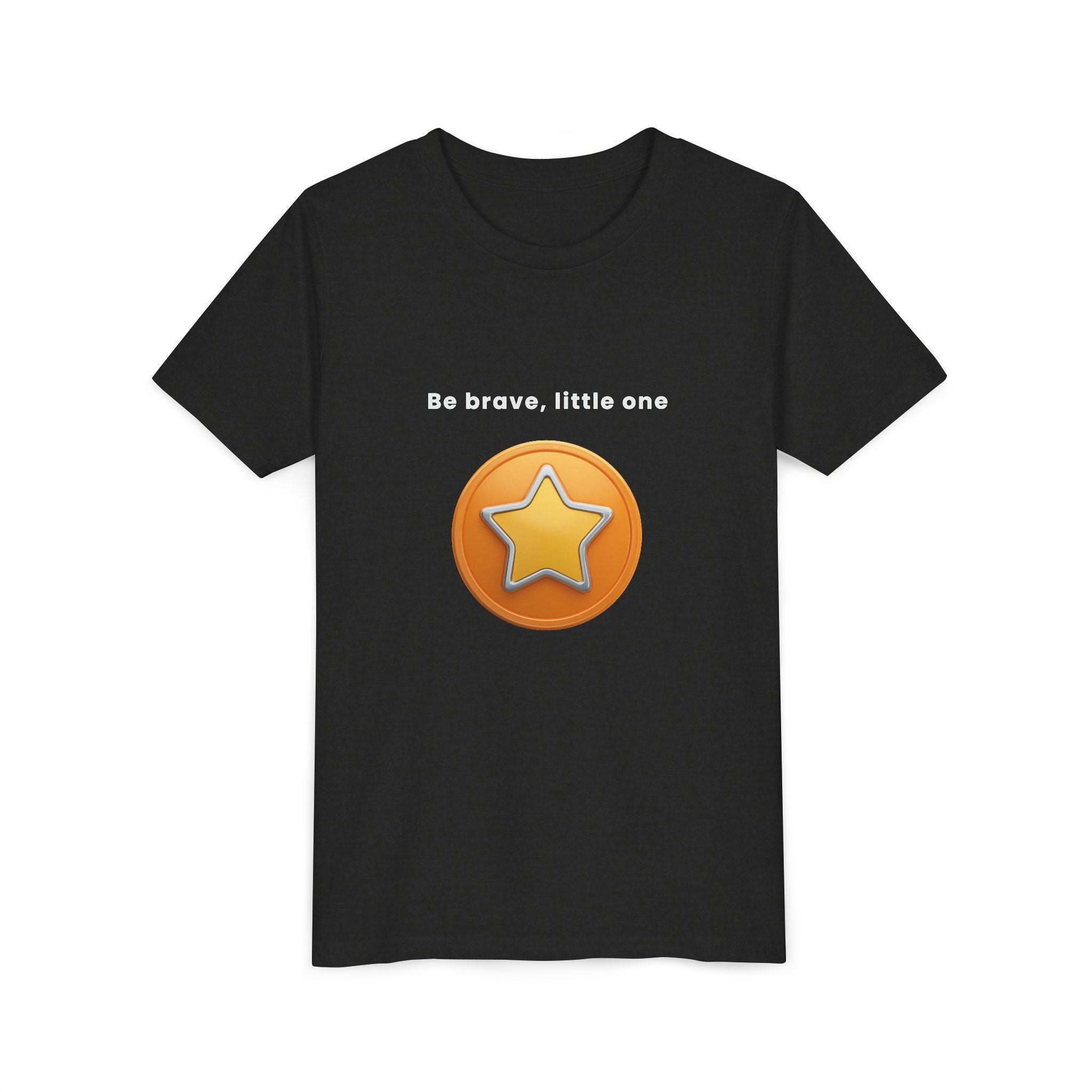 Be Brave Little One | Kids Motivational Graphic Golden Star Badge T-Shirt