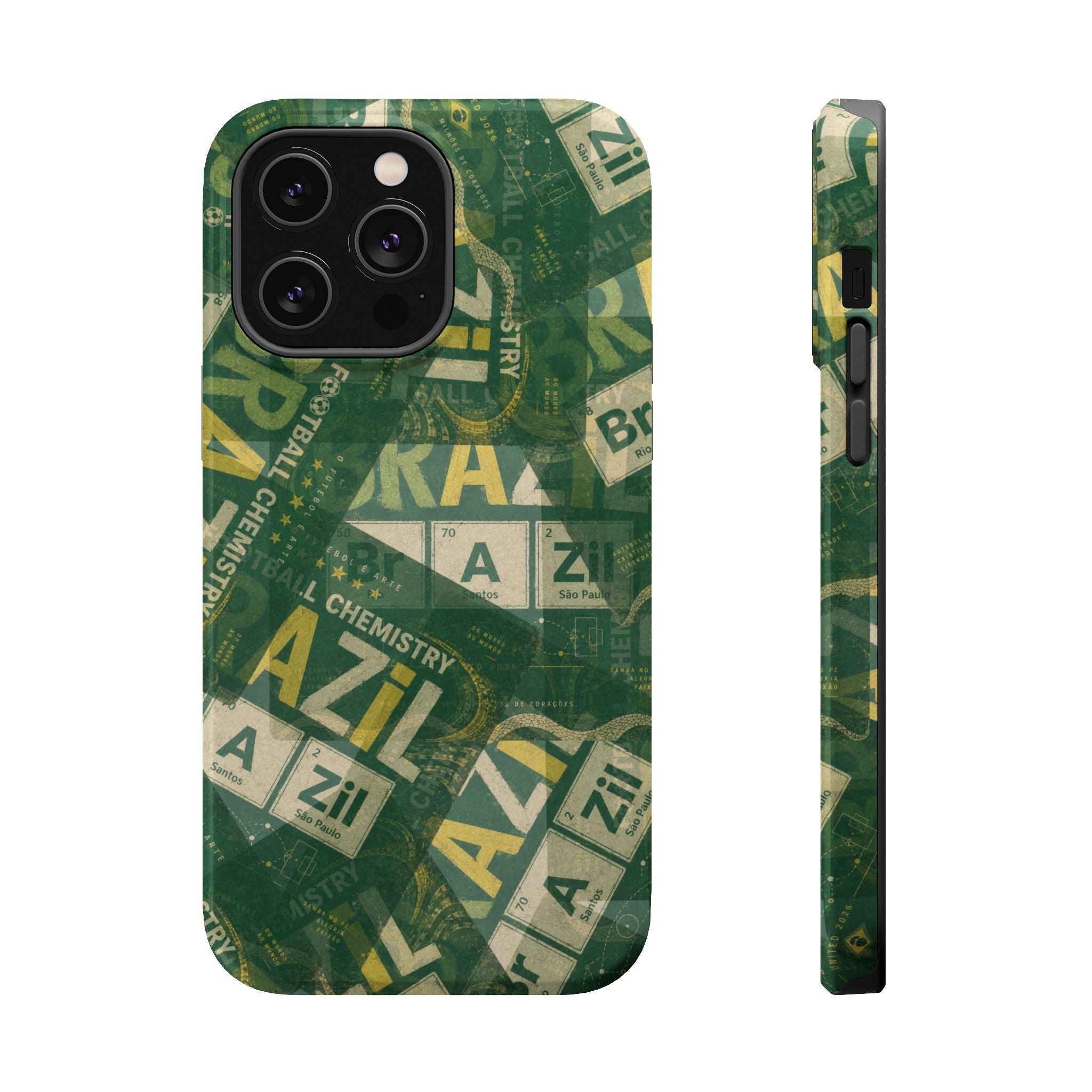 Brazil Football Phone Case | Green, gold, and chemistry.