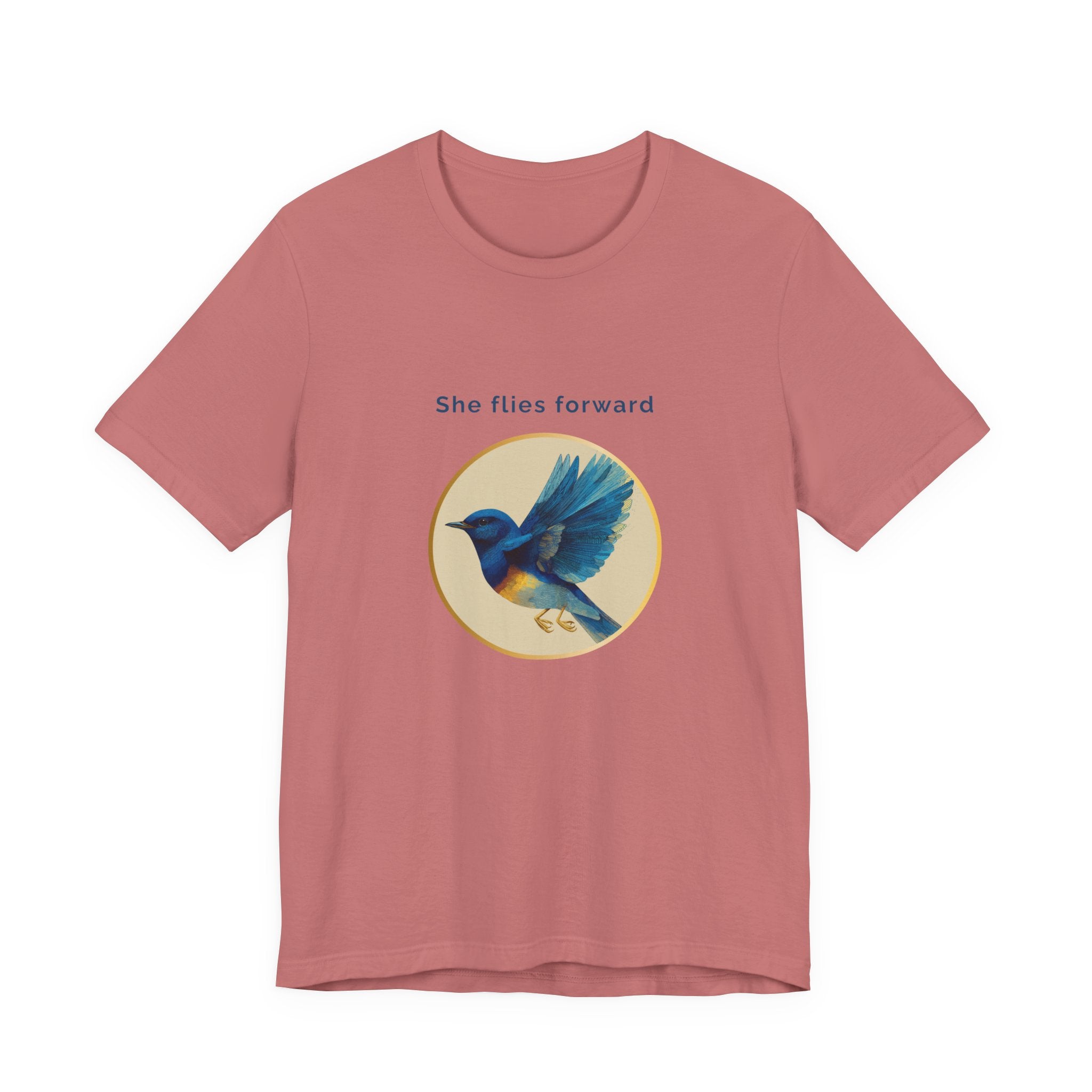 She Flies Forward | Women's Motivational Graphic Deep Horizon T-Shirt