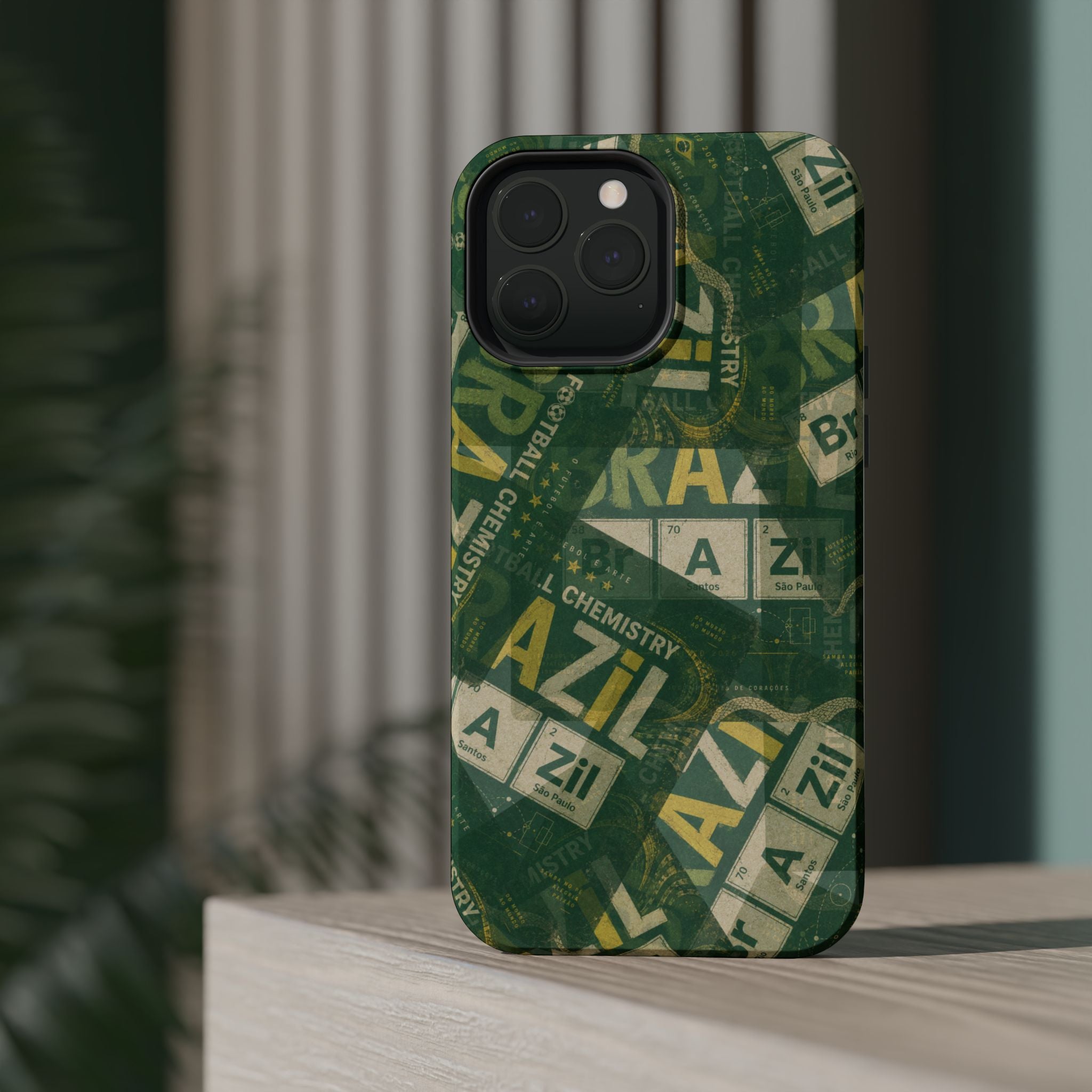 Brazil Football Phone Case | Green, gold, and chemistry.