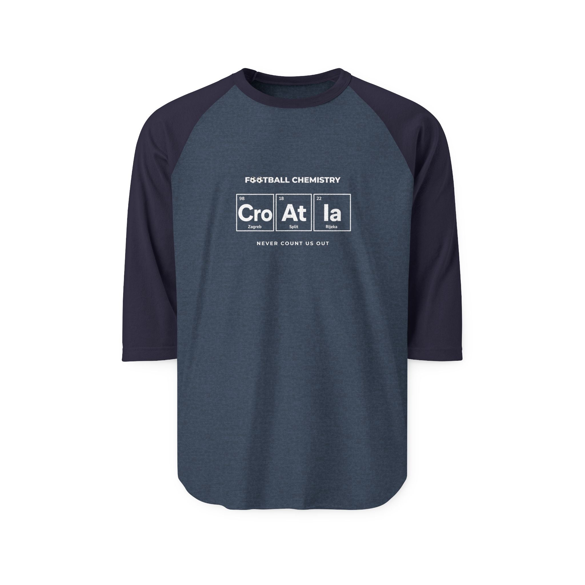Baseball t-shirt with "Cro At la" and "Football Chemistry" design.