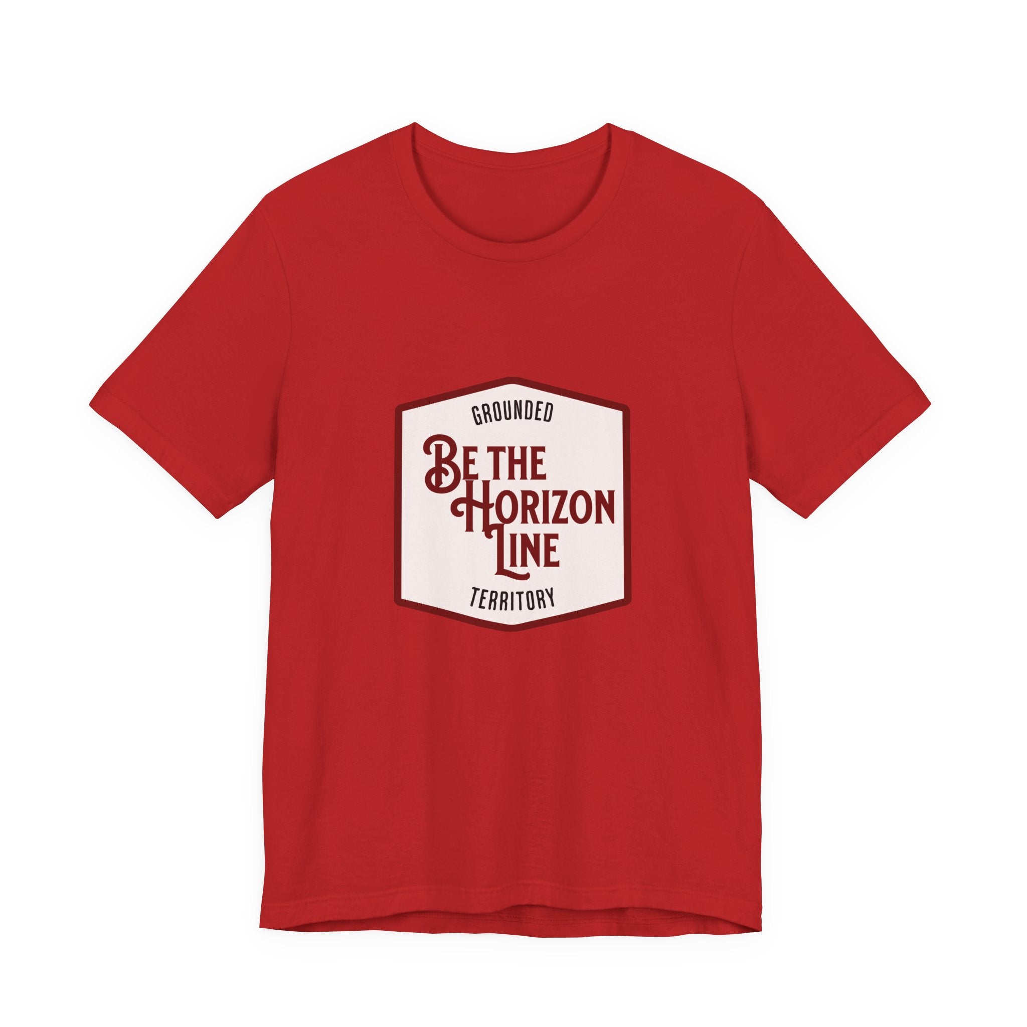 Be the horizon Line | Women's Motivational Graphic Shield Style Emblem T-Shirt
