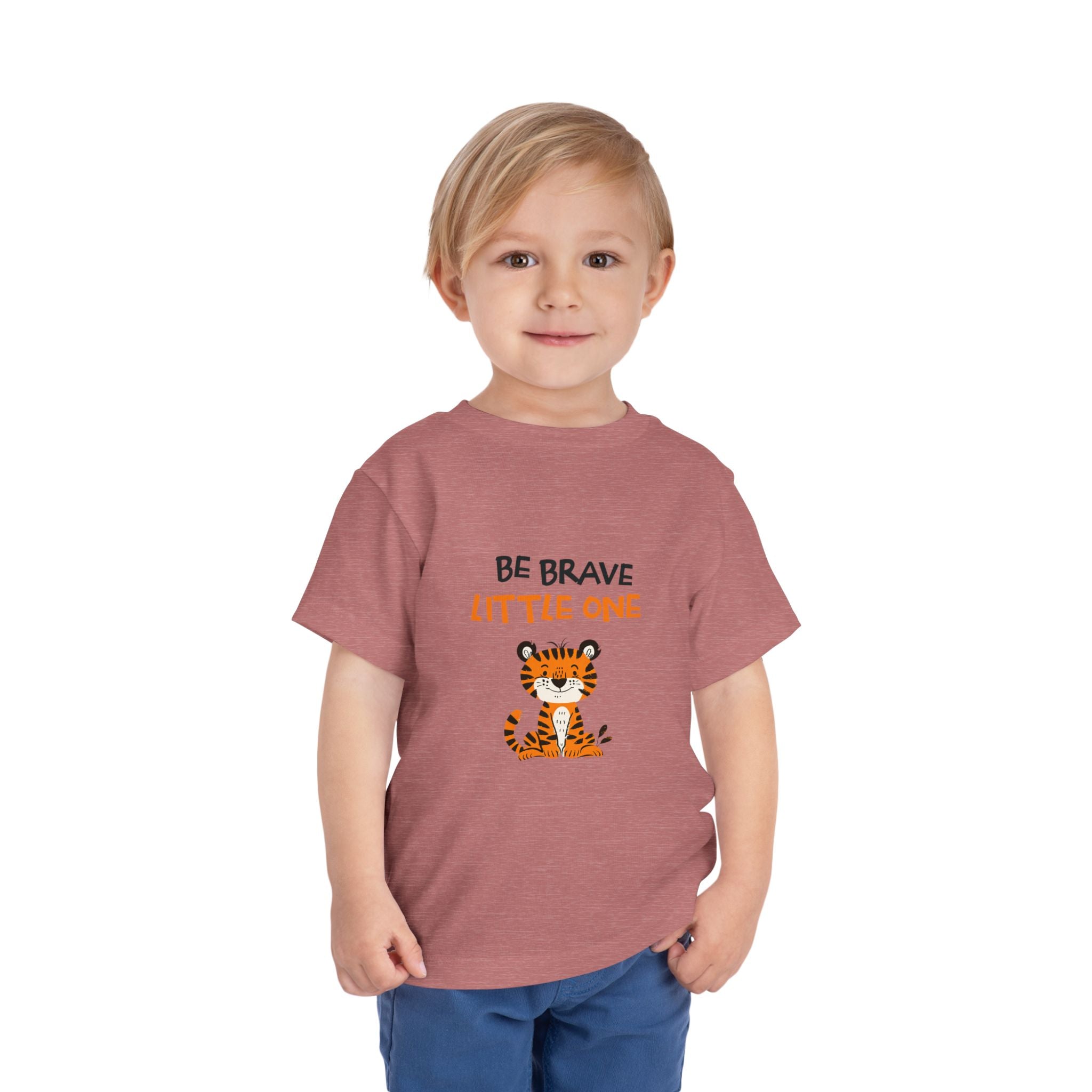 Be Brave Little One | Toddler Motivational Graphic Cute Tiger T-Shirt