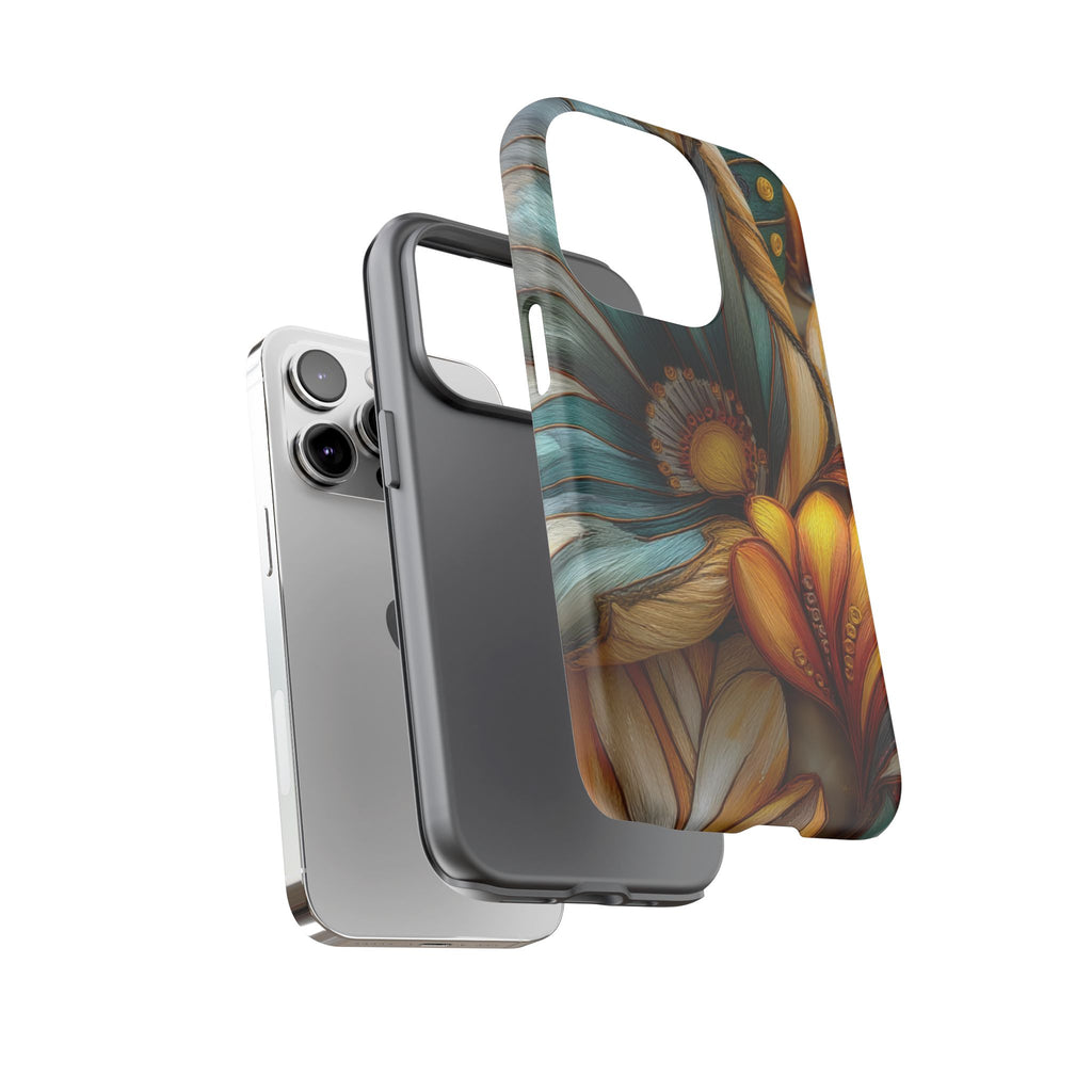 Sculpted Bloom Phone Case | 3D Embroidery style Botanical