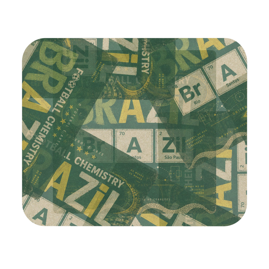 Brazil Football Mouse Pad | Green, gold, and chemistry.