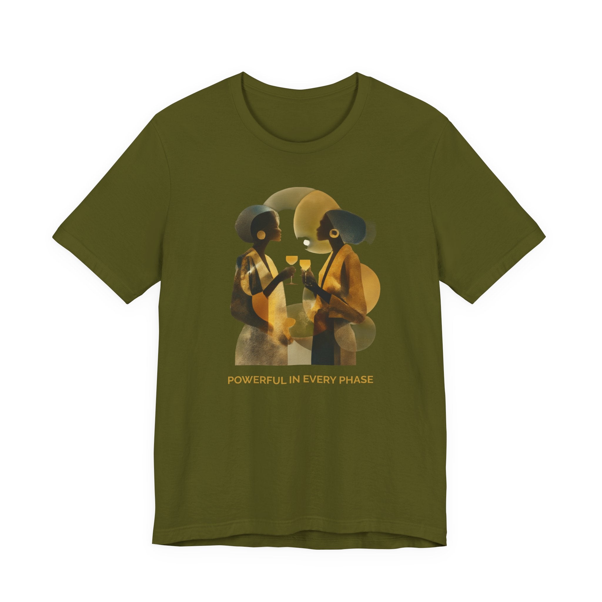 Powerful in Every Phase | Women's Motivational Graphic Vintage Women T-Shirt