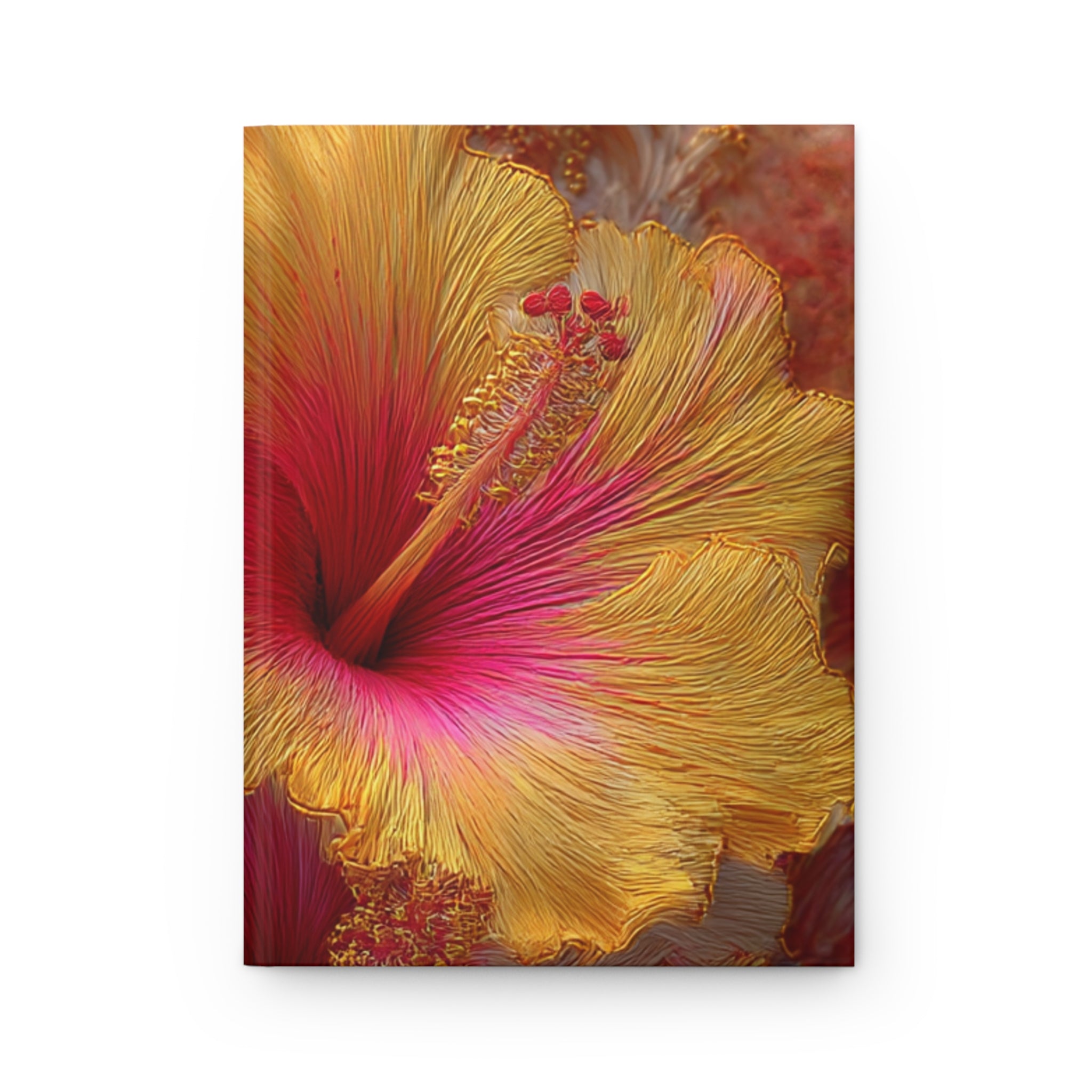 Hibiscus Flower Hardcover Journal | 3D Embroidery Style