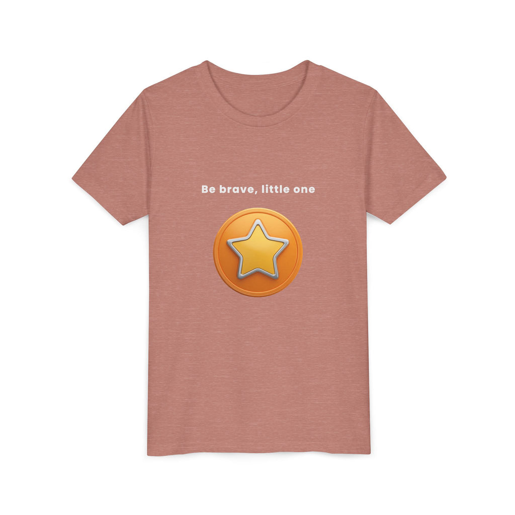 Be Brave Little One | Kids Motivational Graphic Golden Star Badge T-Shirt