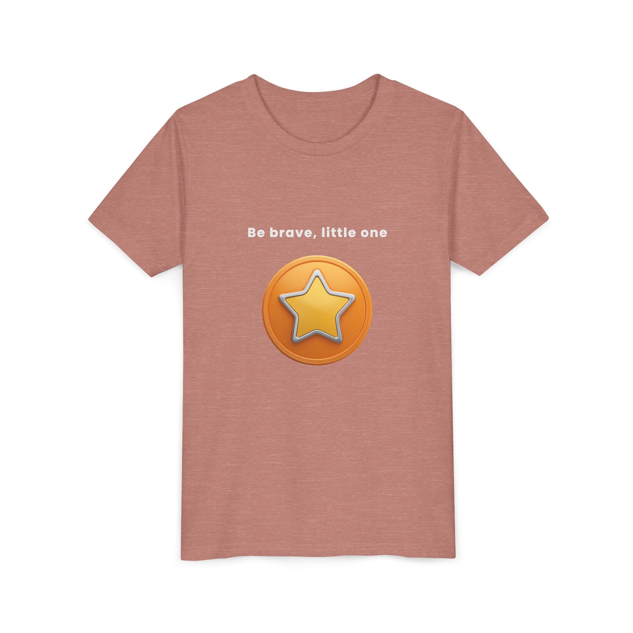 Be Brave Little One | Kids Motivational Graphic Golden Star Badge T-Shirt