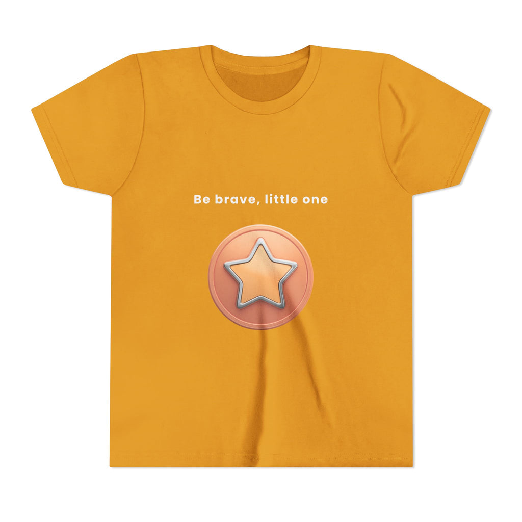Be Brave Little One | Kids Motivational Graphic Bronze Star Badge T-Shirt