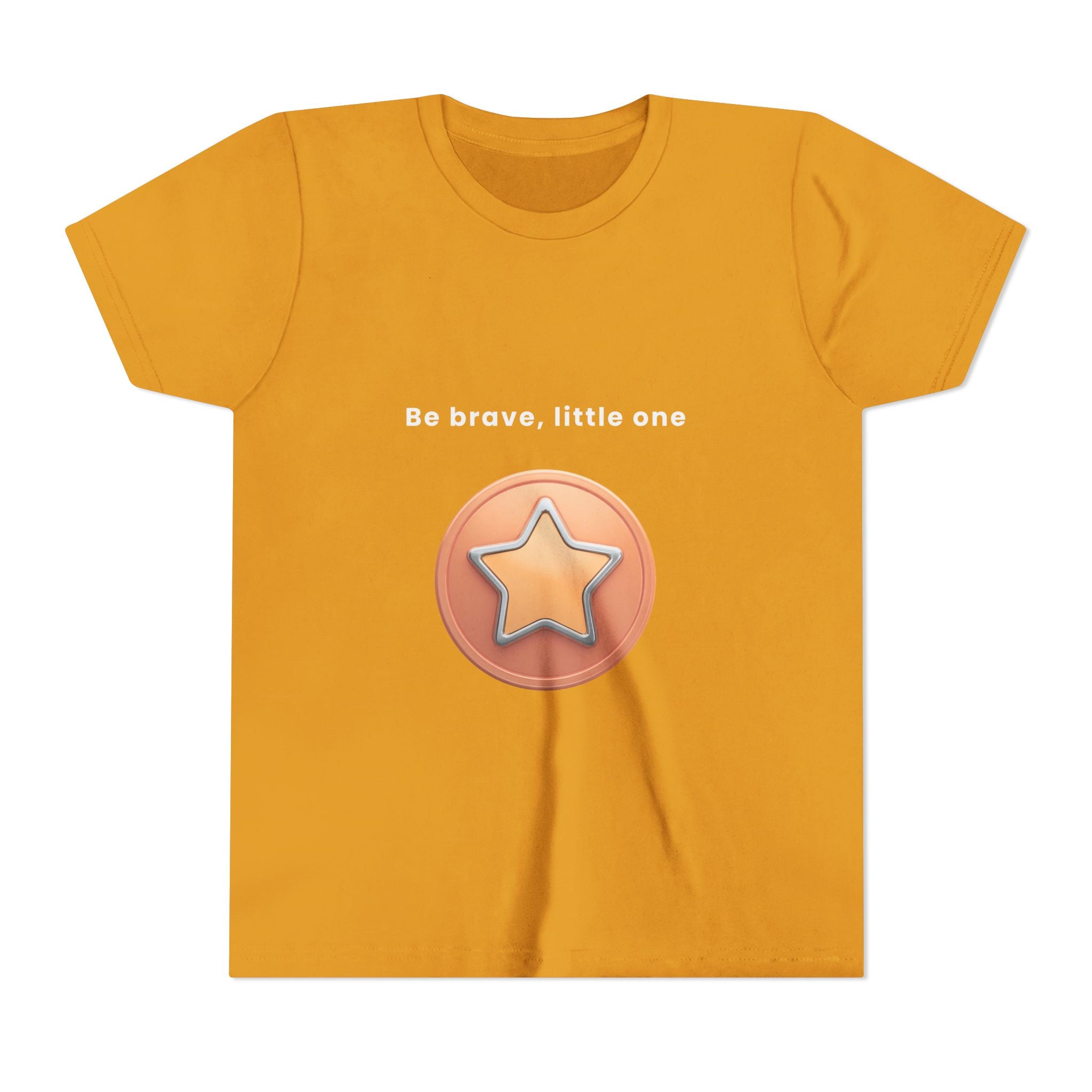 Be Brave Little One | Kids Motivational Graphic Bronze Star Badge T-Shirt