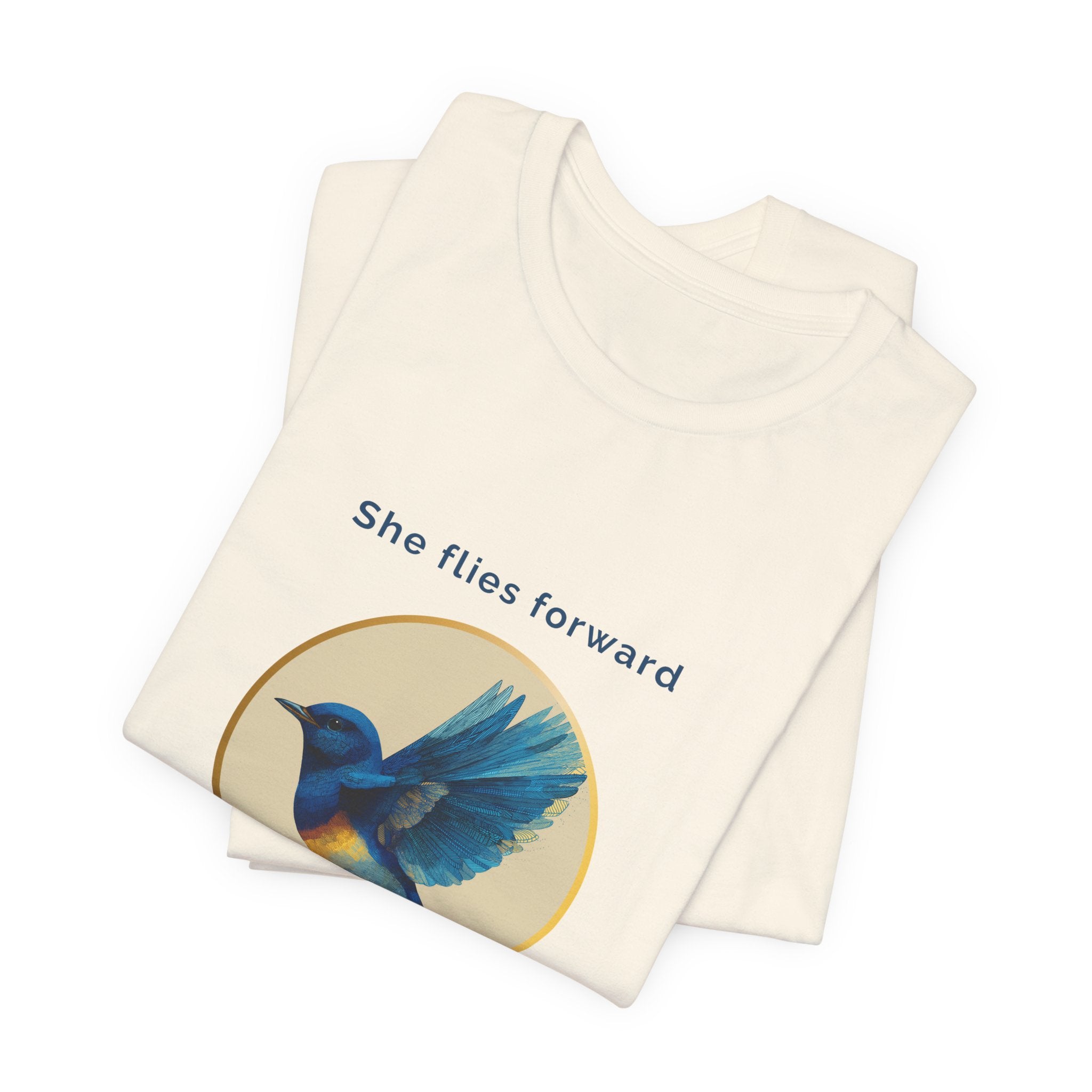 She Flies Forward | Women's Motivational Graphic Deep Horizon T-Shirt