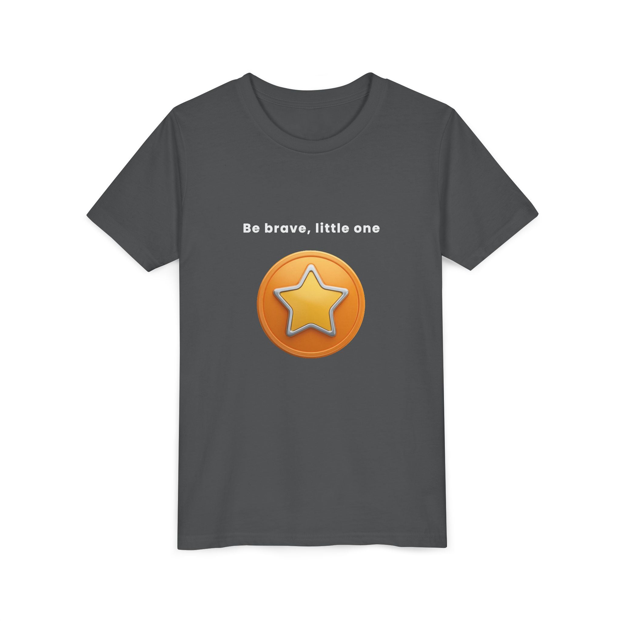 Be Brave Little One | Kids Motivational Graphic Golden Star Badge T-Shirt