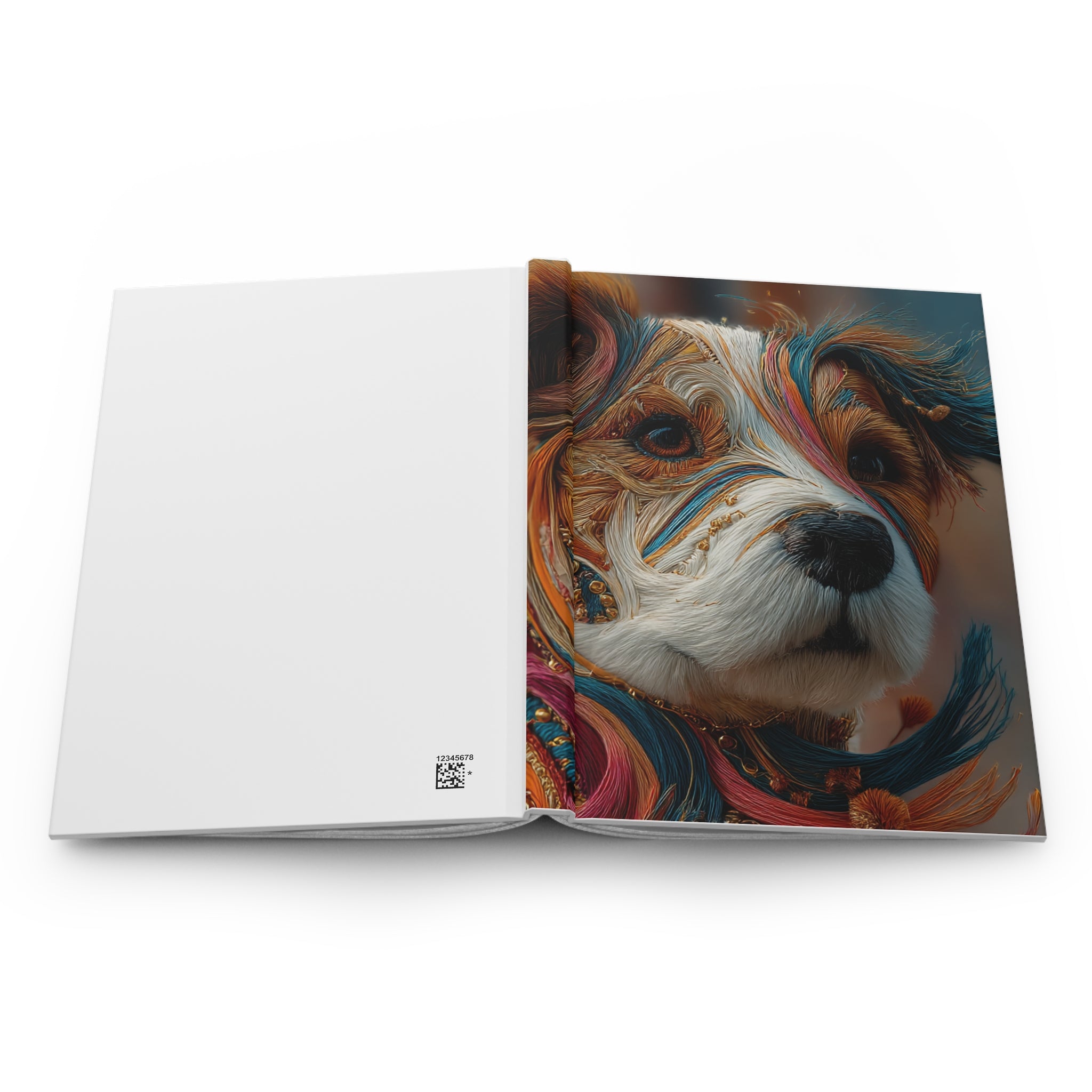 Terrier Dog Hardcover Journal | 3D embroidery Style