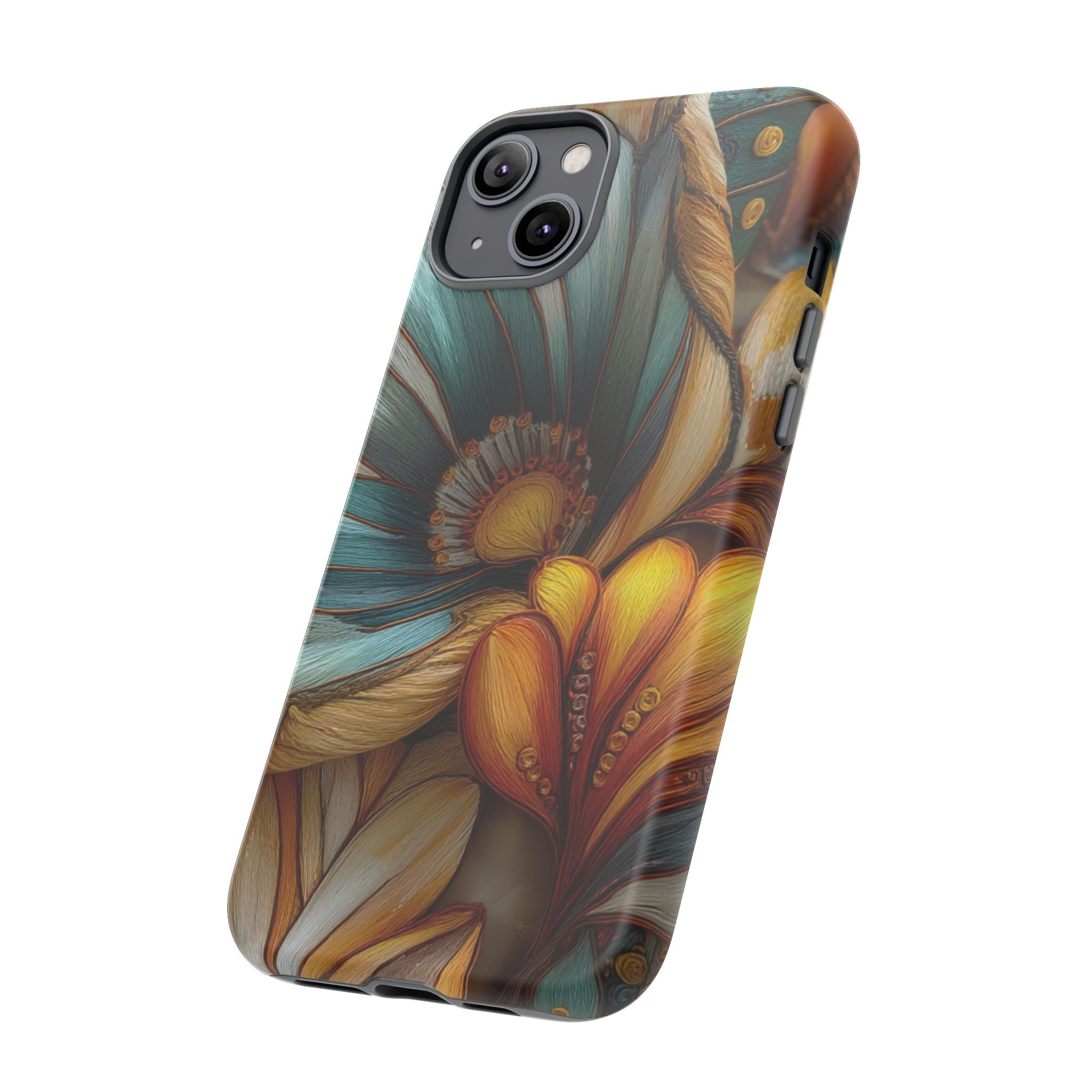 Sculpted Bloom Phone Case | 3D Embroidery style Botanical