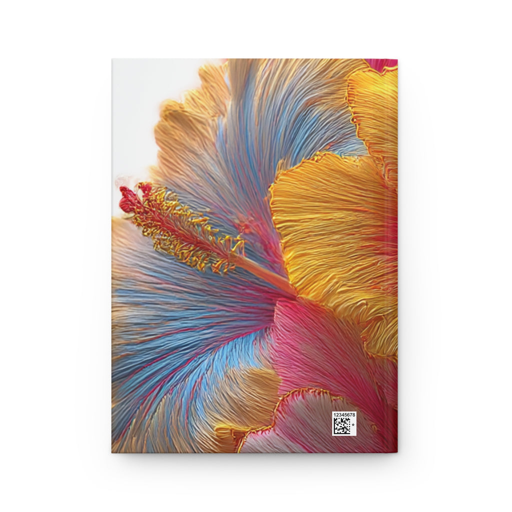 Hibiscus Flower Hardcover Journal | 3D Embroidery Style