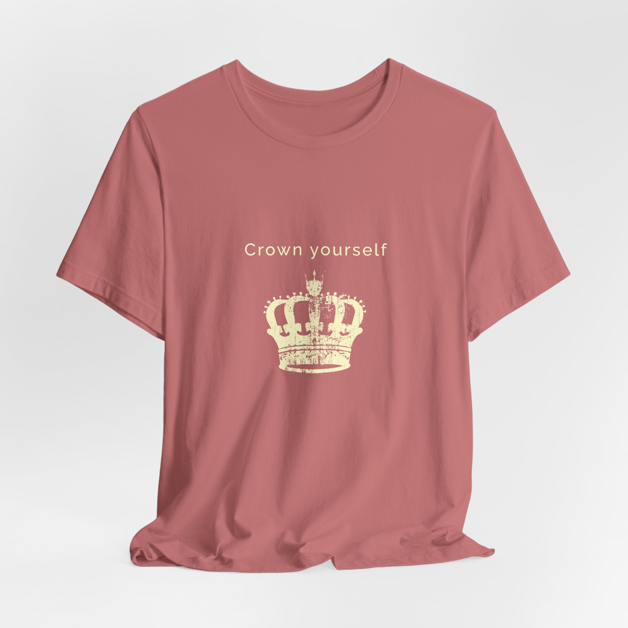 Crown Yourself | Women's Motivational Graphic Yellow Crown T-Shirt