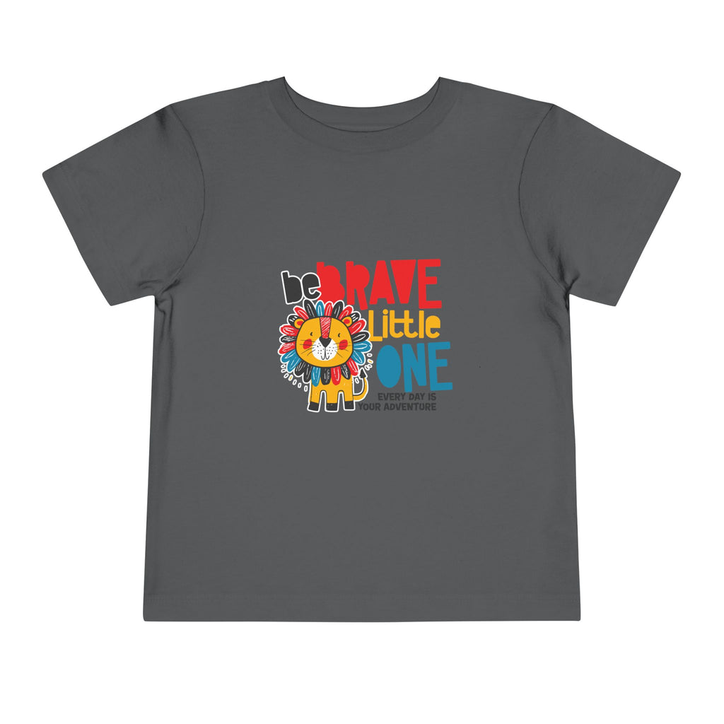 Be Brave Little One | Toddler Motivational Graphic Cute Colourful Lion T-Shirt