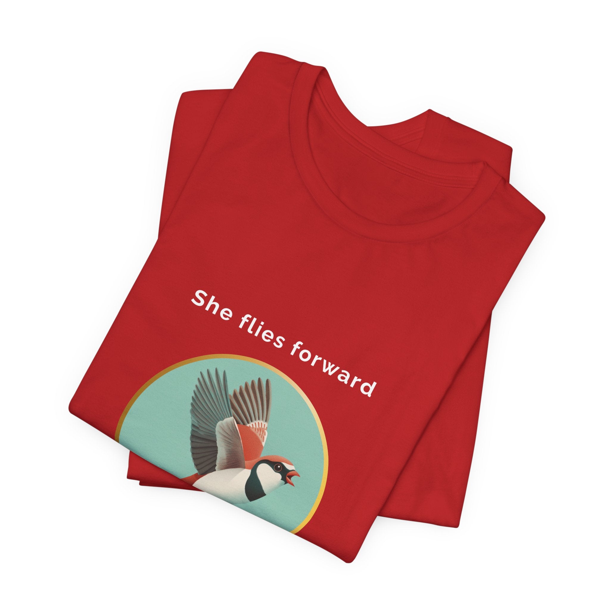 She Flies Forward | Women's Motivational Graphic Green Minimal T-Shirt