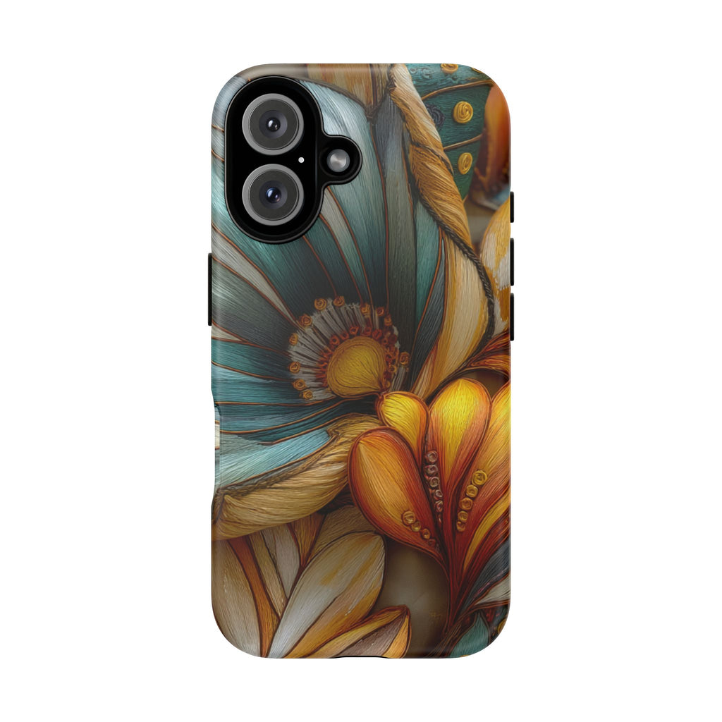 Sculpted Bloom Phone Case | 3D Embroidery style Botanical