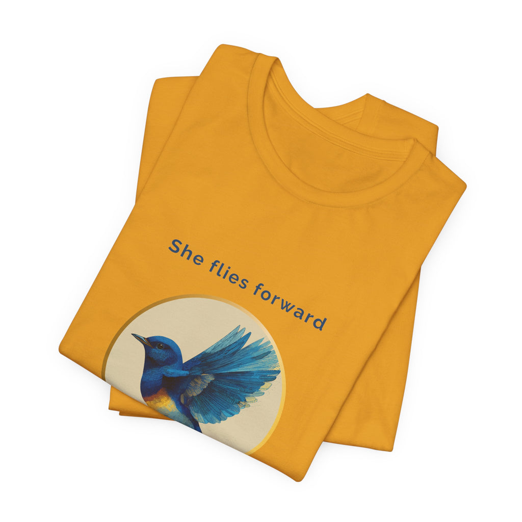 She Flies Forward | Women's Motivational Graphic Deep Horizon T-Shirt