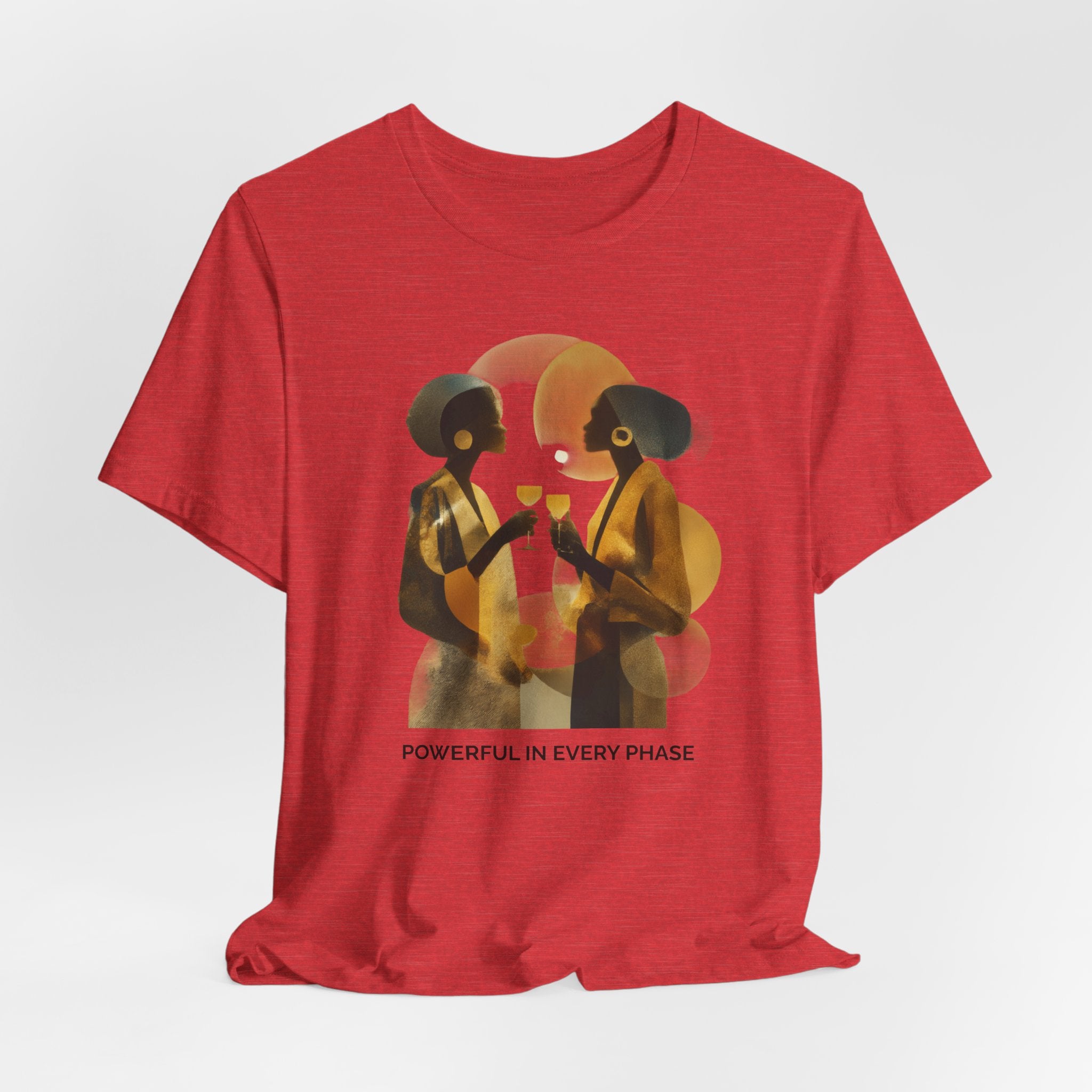 Powerful in Every Phase | Women's Motivational Graphic Vintage Women T-Shirt