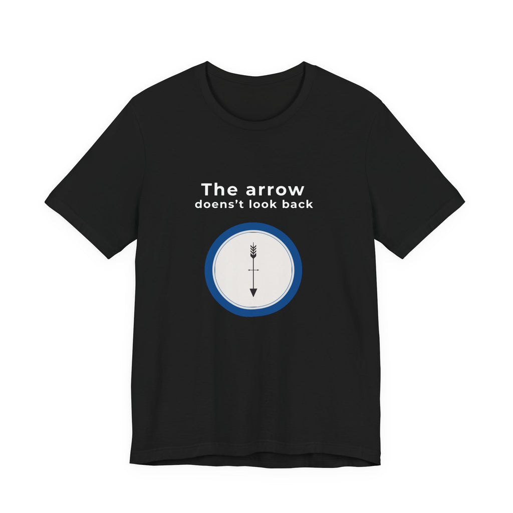The Arrow Doesn't Look Back | Men's Motivational Graphic Compass Arrow T-Shirt