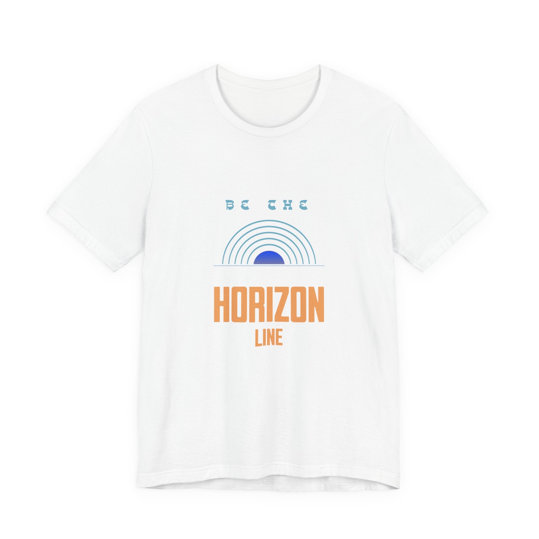 Be the horizon Line | Women's Motivational Graphic Minimalistic Retro Sunrise T-Shirt