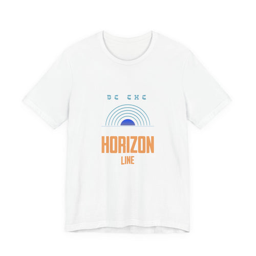 Be the horizon Line | Women's Motivational Graphic Minimalistic Retro Sunrise T-Shirt