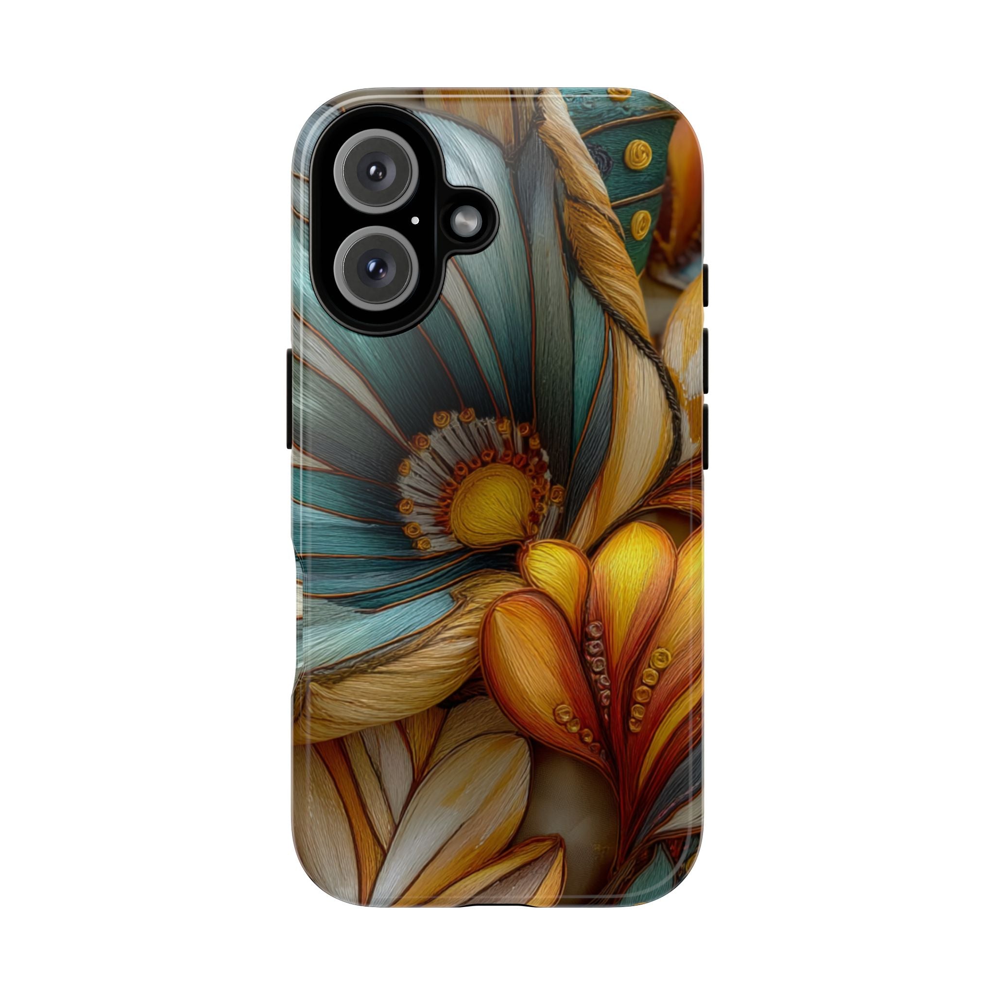 Sculpted Bloom Phone Case | 3D Embroidery style Botanical