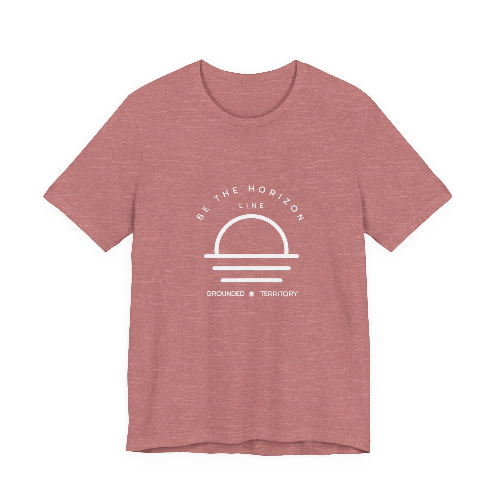 Be the horizon Line | Women's Motivational Graphic Minimalistic White Ocean Sunrise T-Shirt