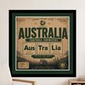 Australia Football Chemistry vintage poster with city names and years.