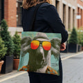 Tote bag featuring a koala wearing sunglasses and a plaid shirt, with "Harlem Koala" text.