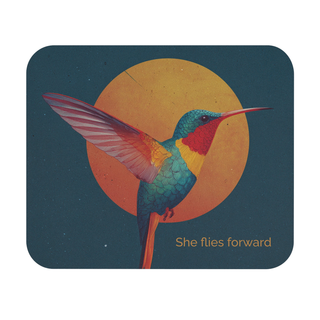 She Flies Forward Mousepad | Motivational Graphic Solar Flight