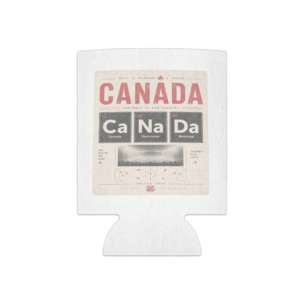 Canada football can cooler with city names and "United 2026".