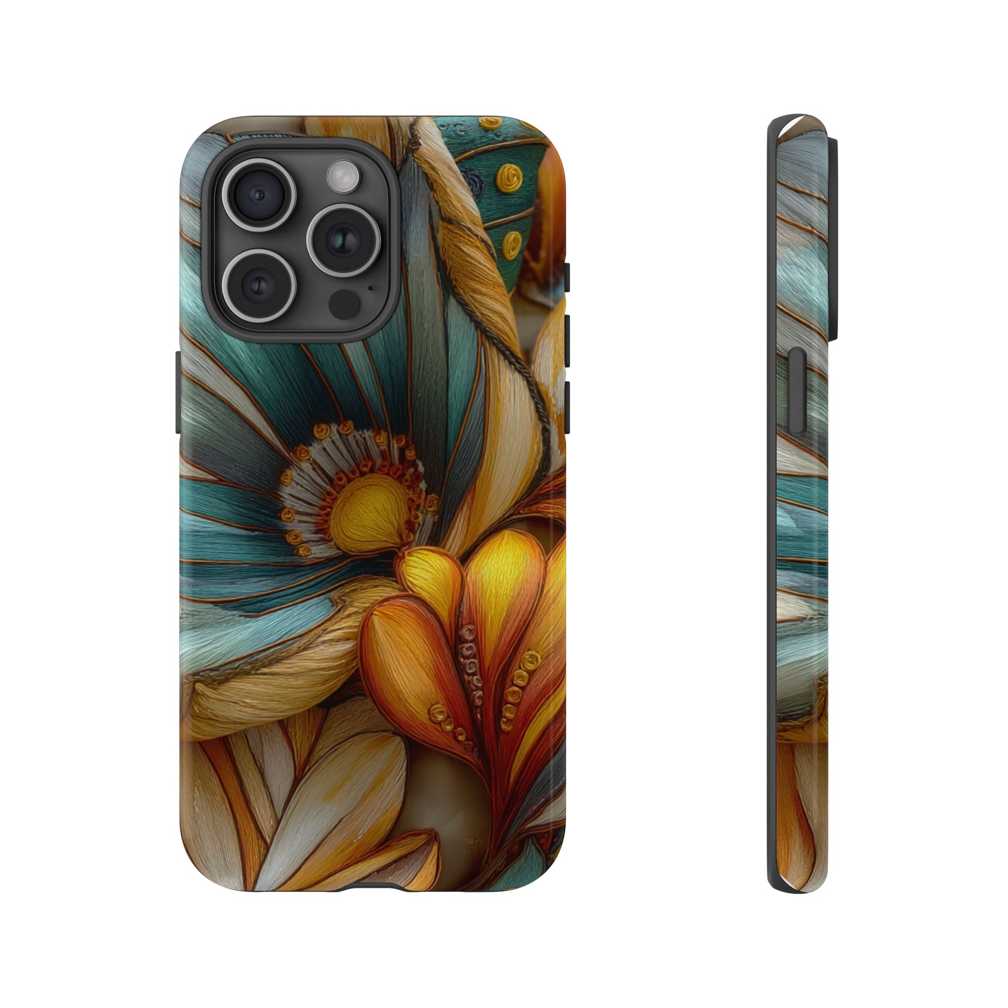 Sculpted Bloom Phone Case | 3D Embroidery style Botanical