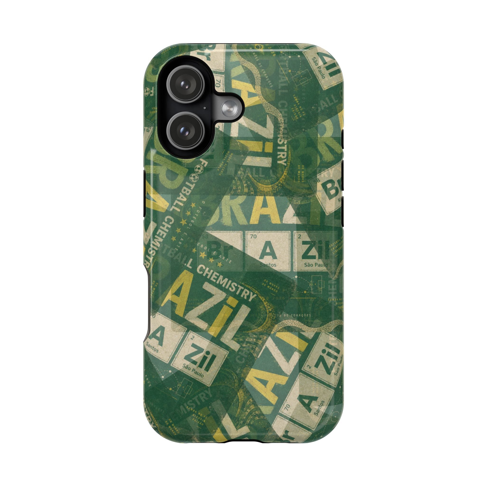Brazil Football Phone Case | Green, gold, and chemistry.