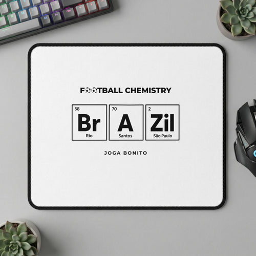 Football Chemistry mousepad with "Br A Zil" in periodic table style and "Joga Bonito".
