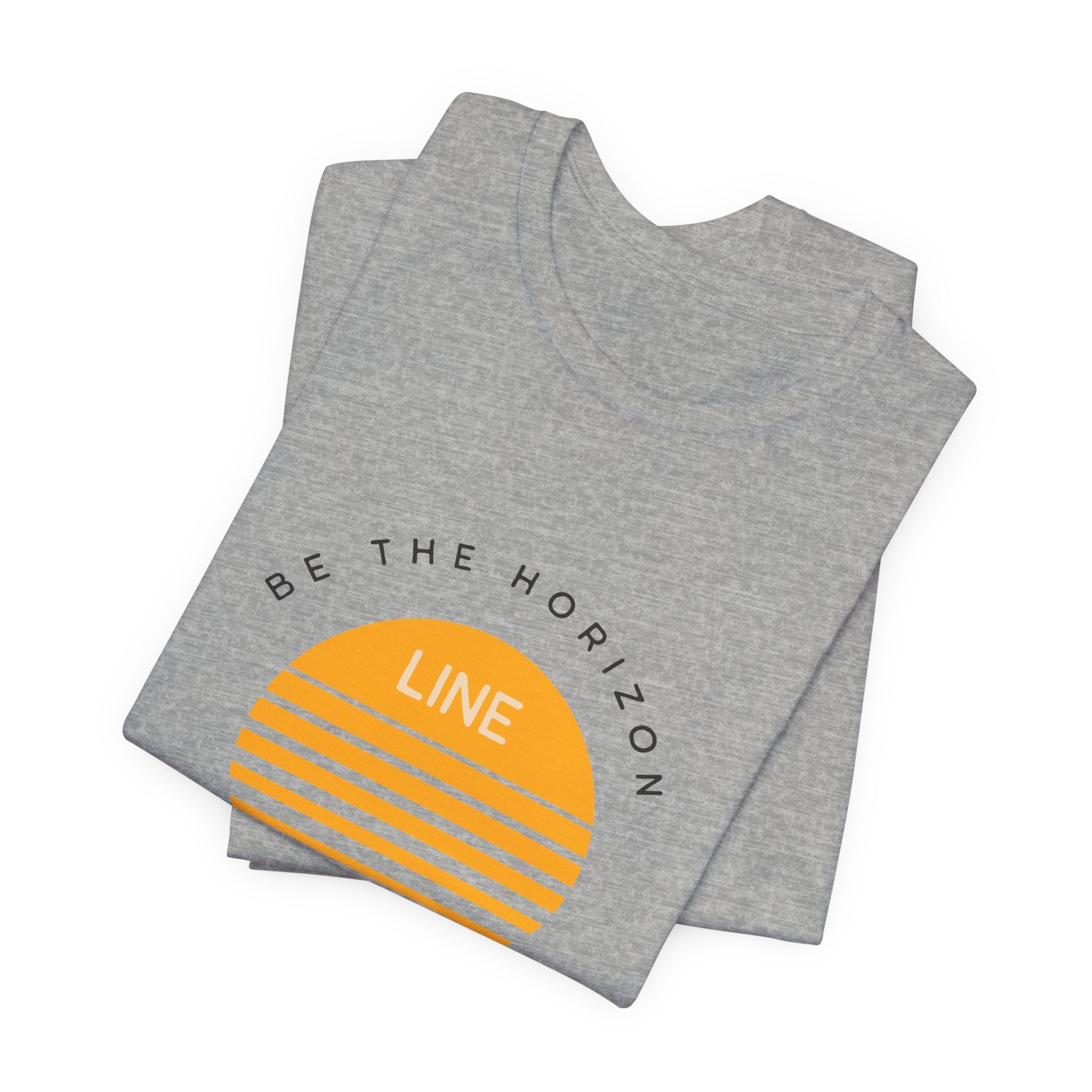 Be the horizon Line | Women's Motivational Graphic Circular Amber Wave Sunrise T-Shirt